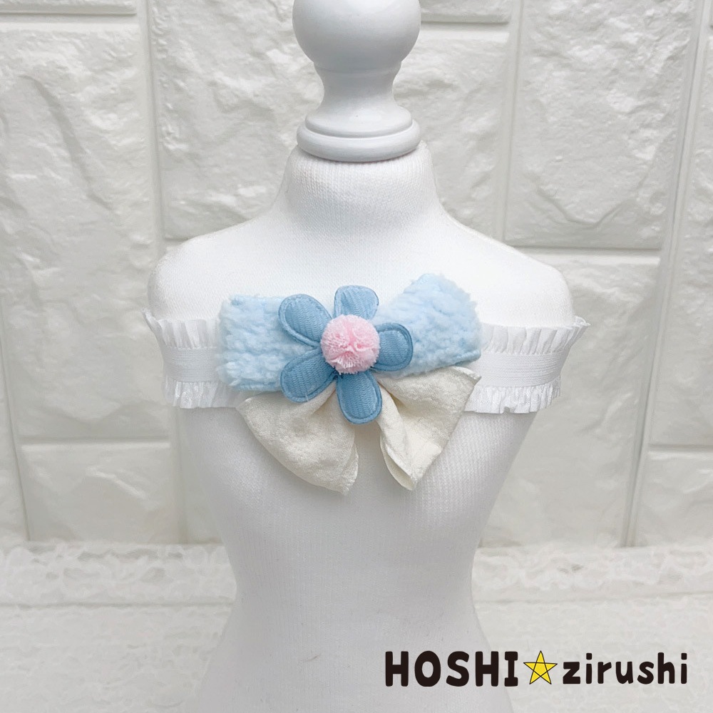 もこもこリボンのフラワーチョーカー【20個入り】 Pet choker Dog collar Pet ribbon Pet accessories