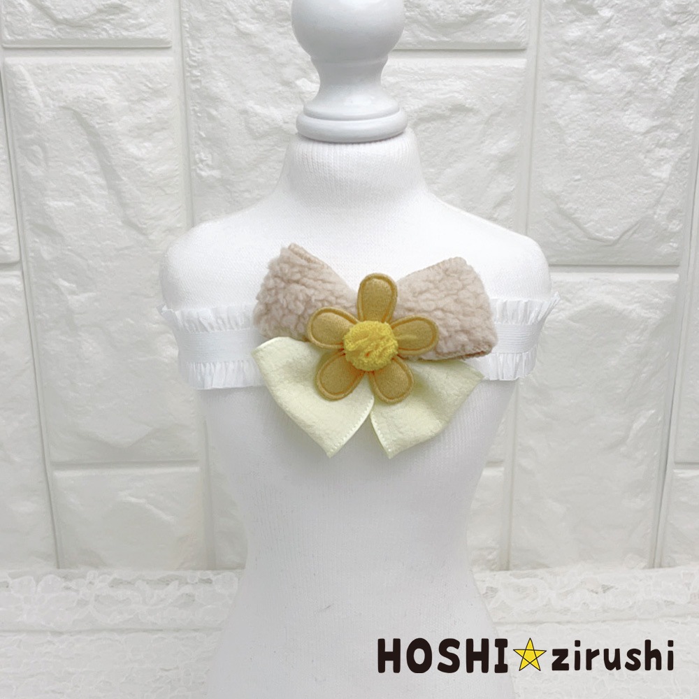 トリミングチョーカー　【183】 セピアなドットリボンチョーカー【20個入り】 Pet choker Dog collar