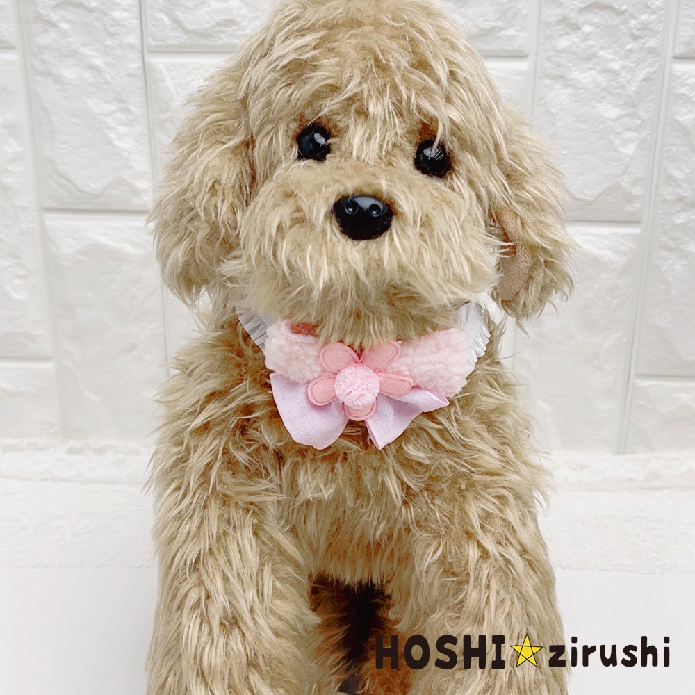 もこもこリボンのフラワーチョーカー【20個入り】 Pet choker Dog collar Pet ribbon Pet accessories