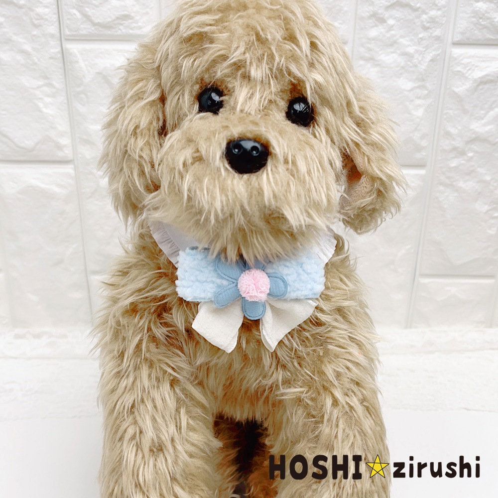もこもこリボンのフラワーチョーカー【20個入り】 Pet choker Dog collar Pet ribbon Pet accessories