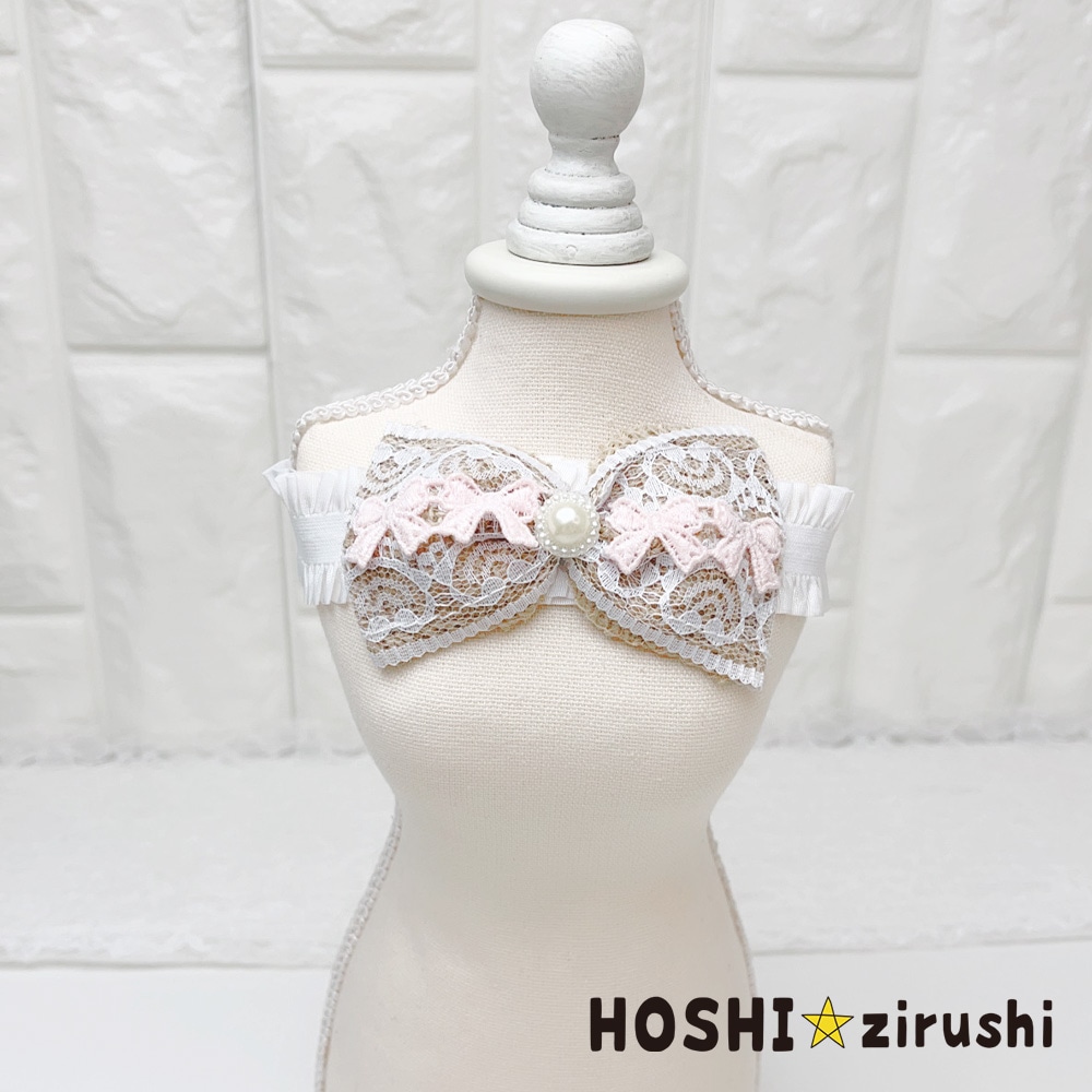 ナチュラルレースリボンチョーカー【20個入り】 Pet choker Dog collar