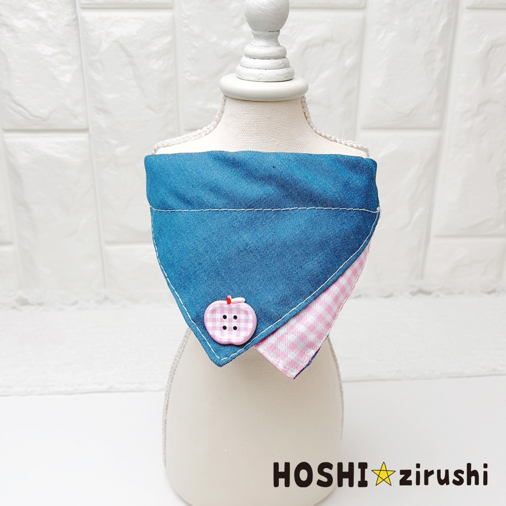 バンダナ風デニムエプロン【10個入り】　 Pet choker Dog collar Pet ribbon Pet accessories