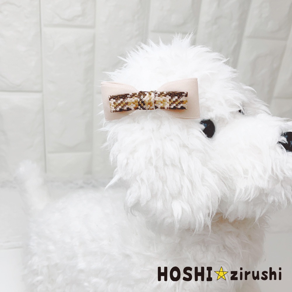クラシカルツイードリボン【20個入り】Pet choker Dog collar Pet ribbon Pet accessories