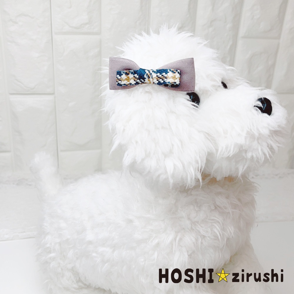 クラシカルツイードリボン【20個入り】Pet choker Dog collar Pet ribbon Pet accessories