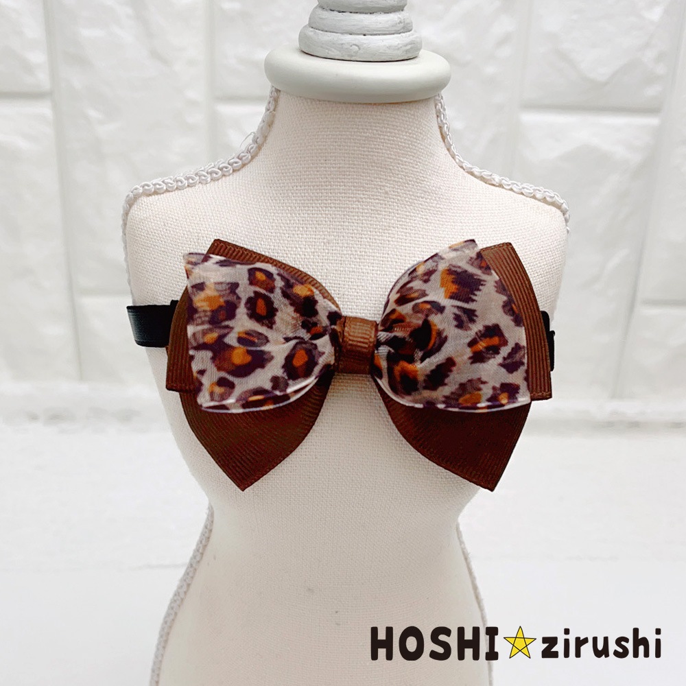 ヒョウ柄シンプルチョーカー【20個入り】 Pet choker Dog collar Pet ribbon Pet accessories