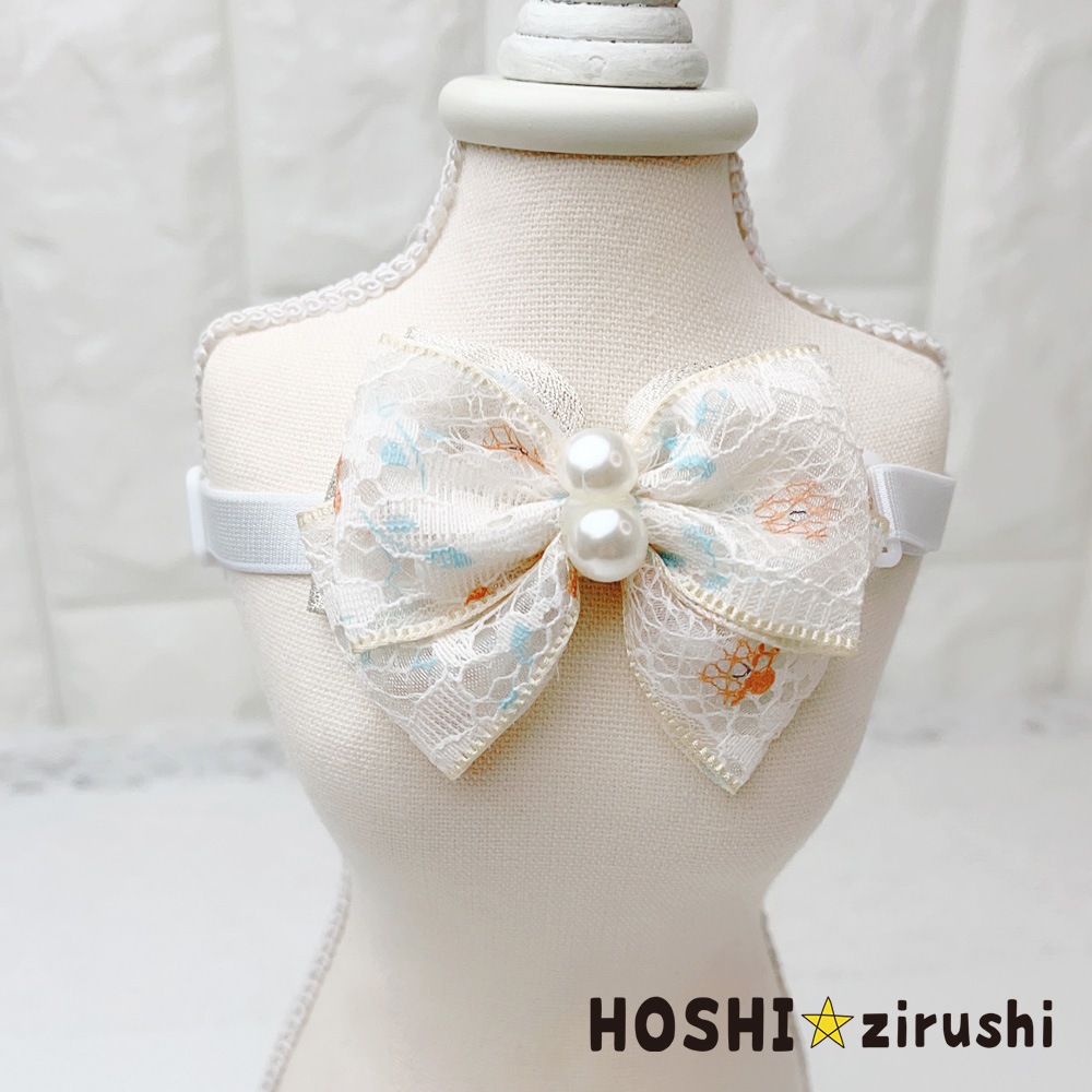 花咲くレースパールチョーカー【20個入り】 Pet choker Dog collar Pet ribbon Pet accessories
