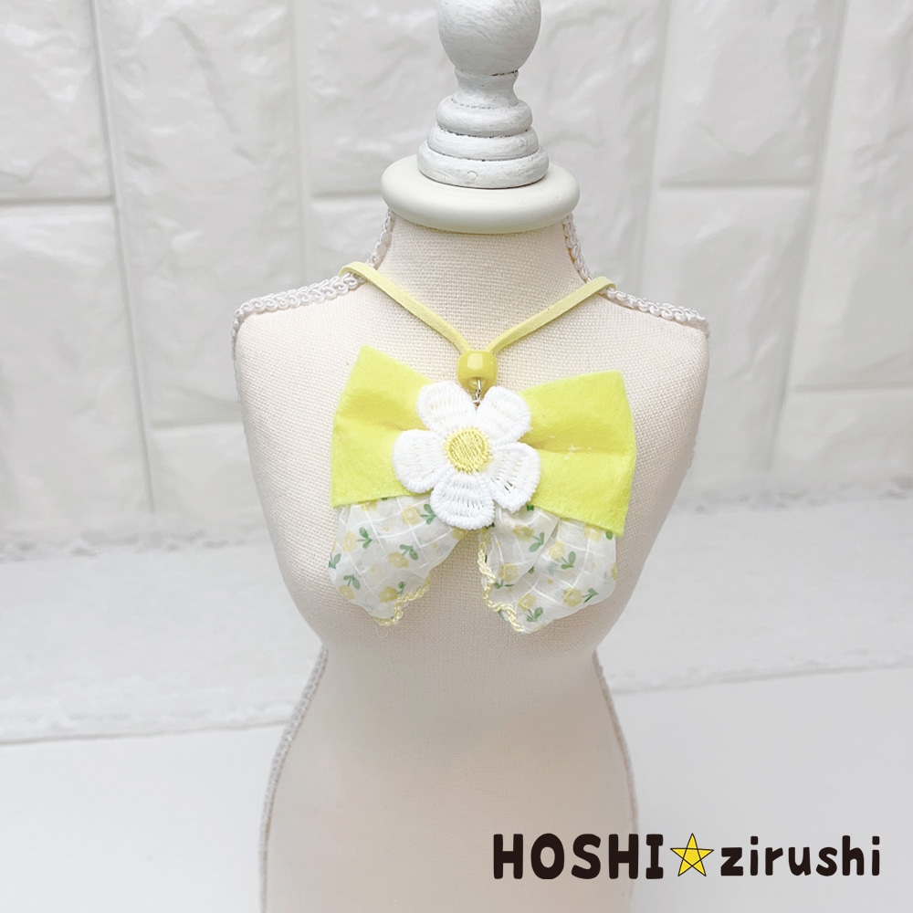 フエルトリボンとお花のペンダント【20個入り】 Pet choker Dog collar Pet ribbon Pet accessories pendant