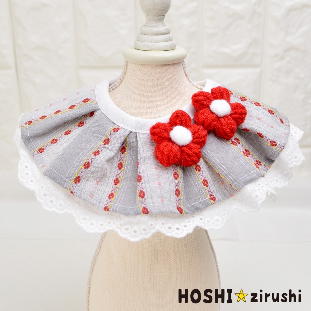 レトロとお花の韓国風チョーカー【10個入り】 Pet choker Dog collar Pet ribbon Pet accessories