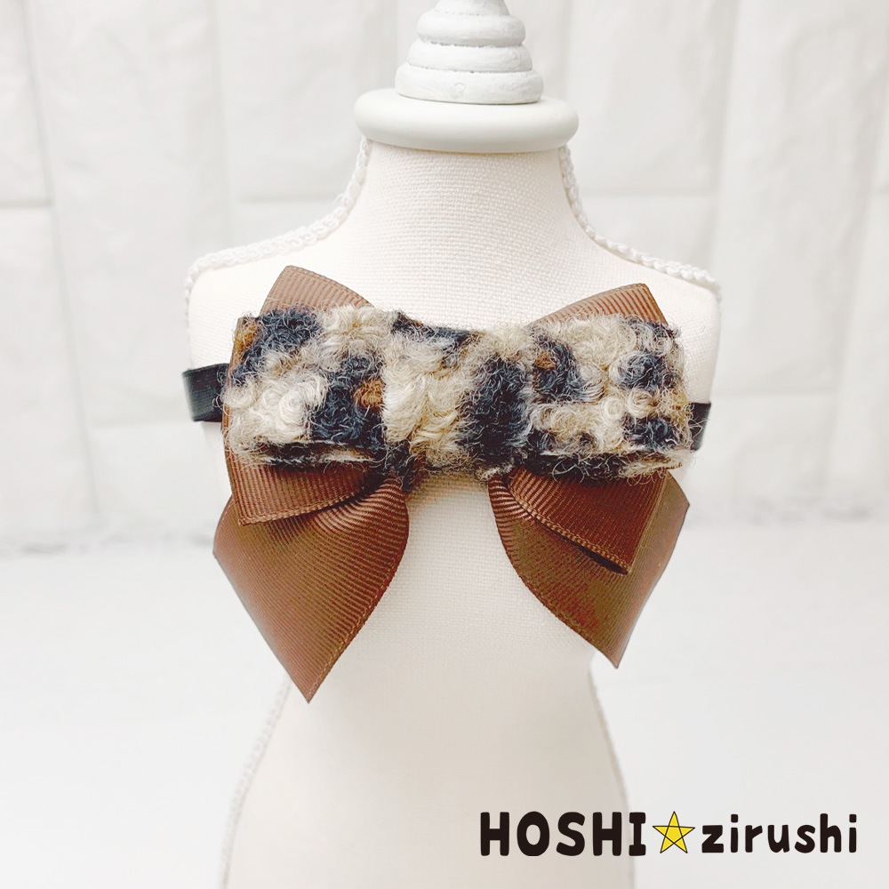 ウールレオパードチョーカー【20個入り】 Pet choker Dog collar Pet ribbon Pet accessories