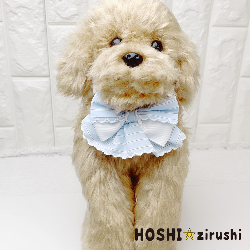 ブルーストライプフリルチョーカー【20個入り】 Pet choker Dog collar Pet ribbon Pet accessories