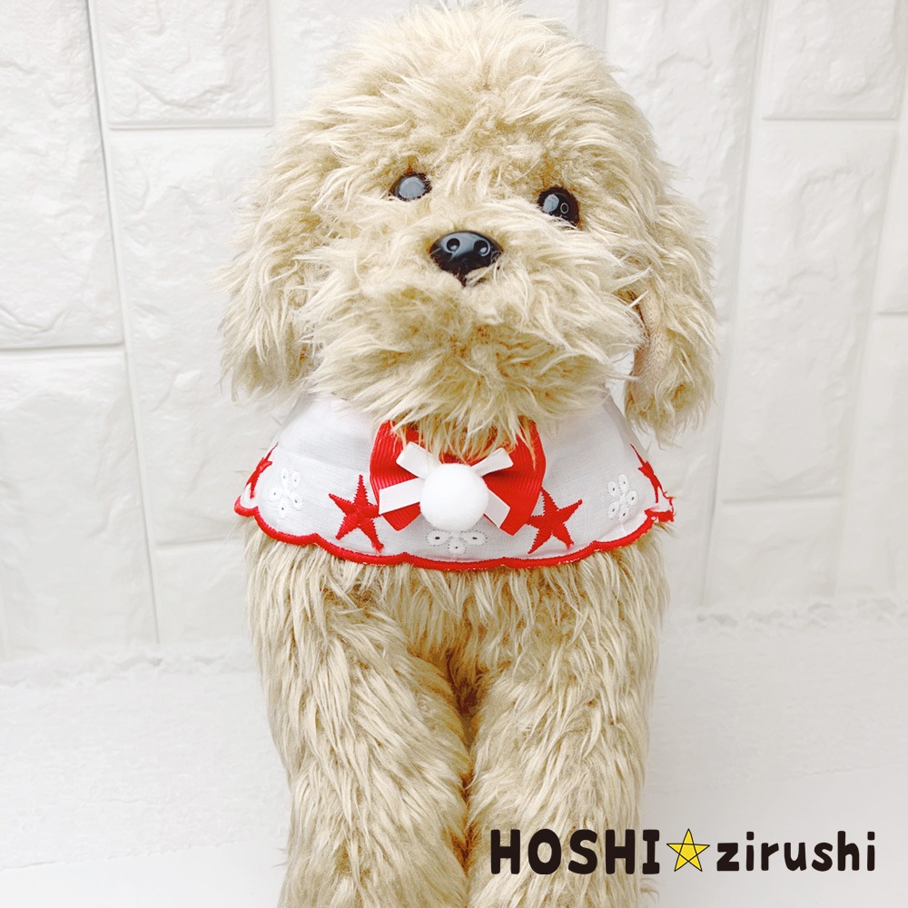 星の刺繍の韓国風チョーカー【10枚入】 Pet choker Dog collar Pet