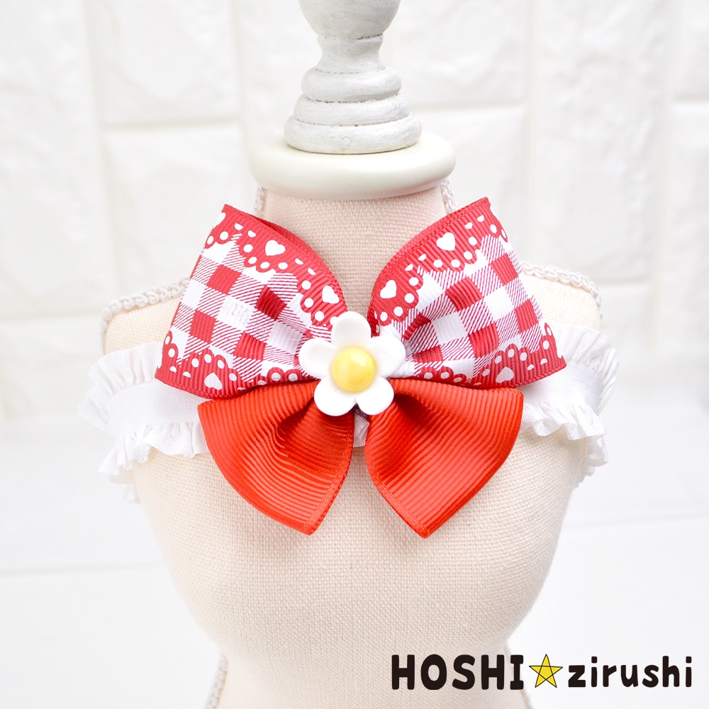 白いお花のメルヘンチョーカー【20個入り】 Pet choker Dog collar Pet