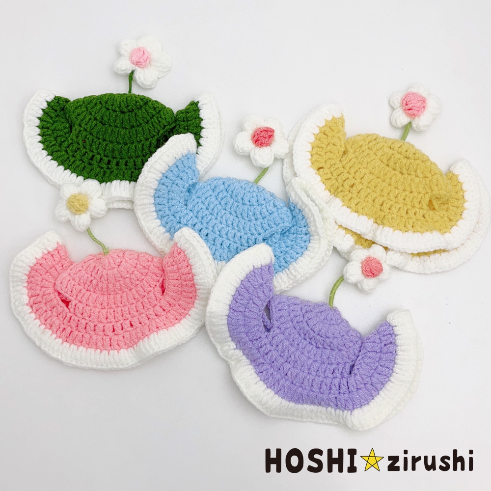 帽子にお花ぴょん【10個入り】Pet choker Dog collar Pet ribbon Pet