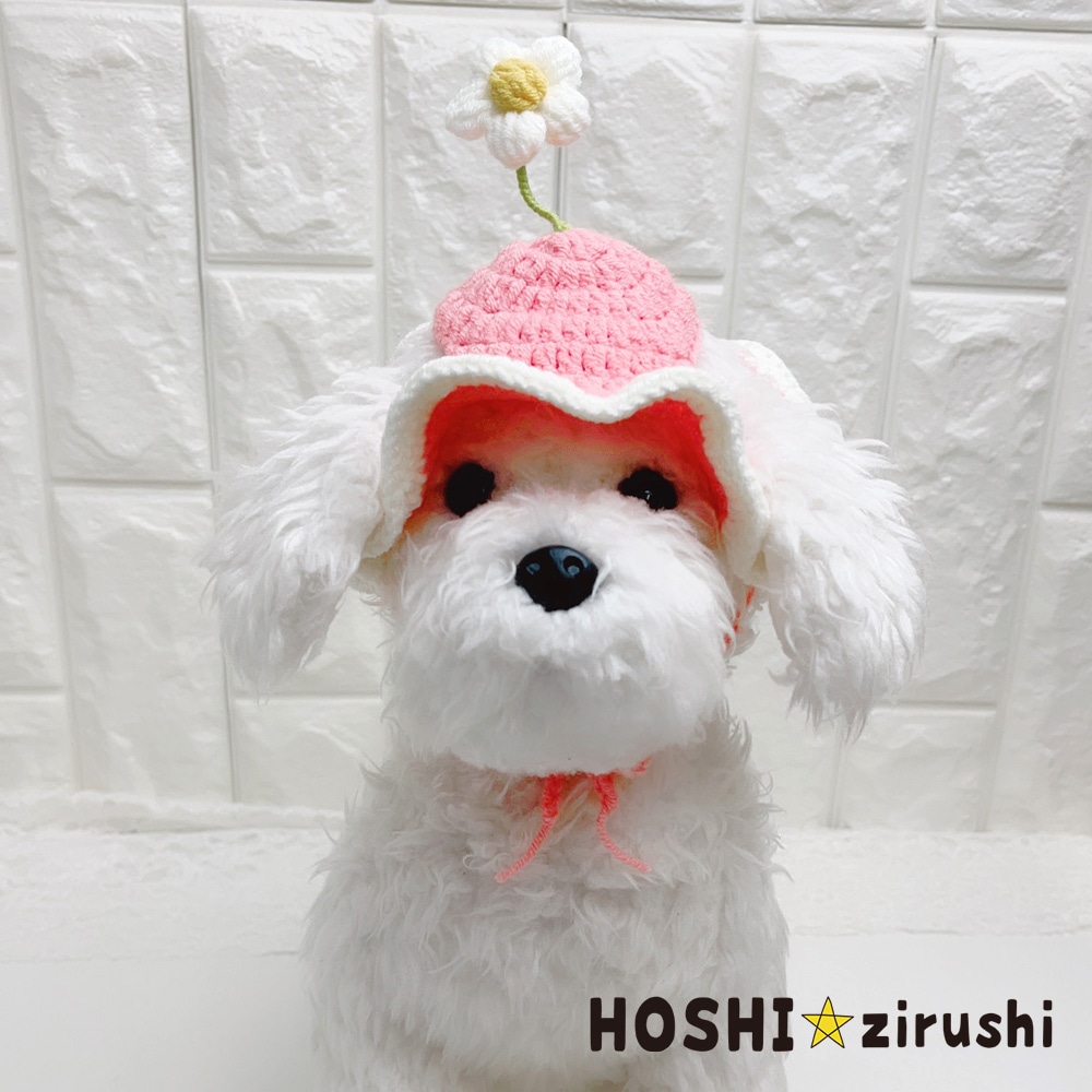 帽子にお花ぴょん【10個入り】Pet choker Dog collar Pet ribbon Pet