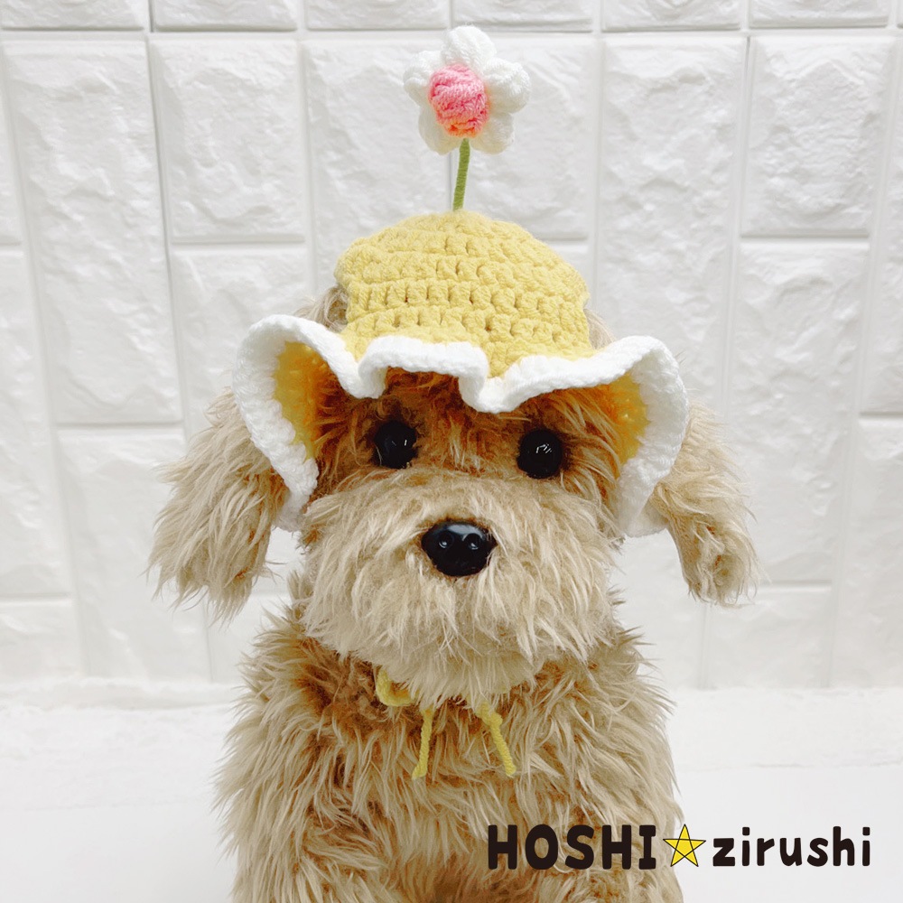 帽子にお花ぴょん【10個入り】Pet choker Dog collar Pet ribbon Pet