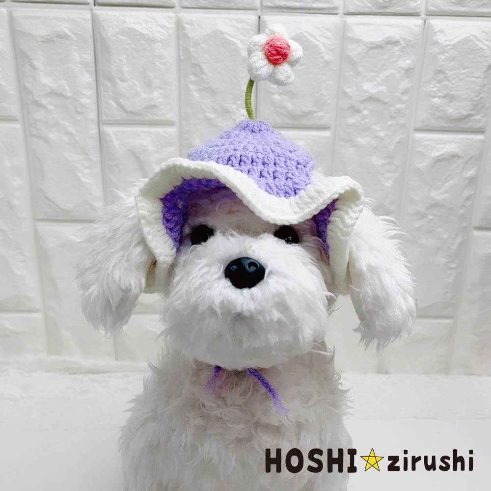 帽子にお花ぴょん【10個入り】Pet choker Dog collar Pet ribbon Pet accessories pendant
