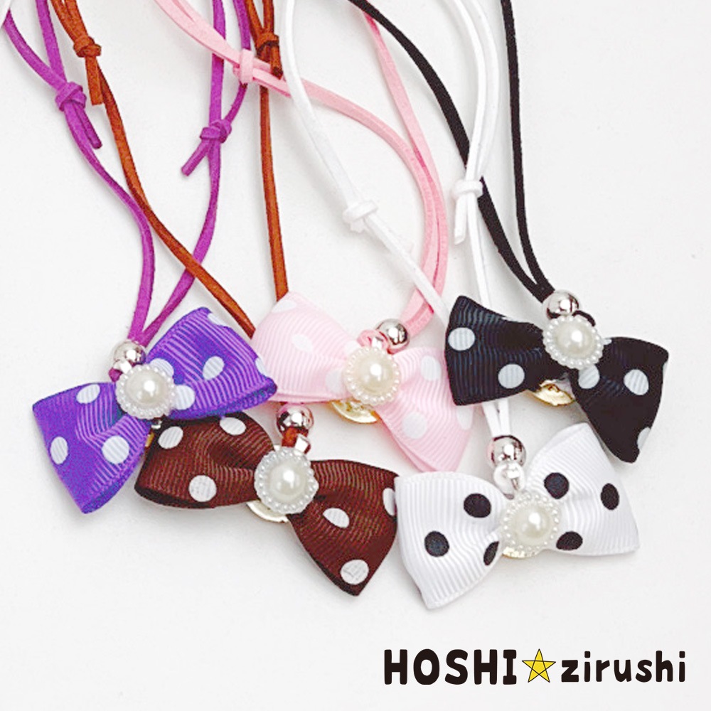 おしゃれなドットリボンペンダント【20個入り】 Pet choker Dog collar Pet ribbon Pet accessories pendant
