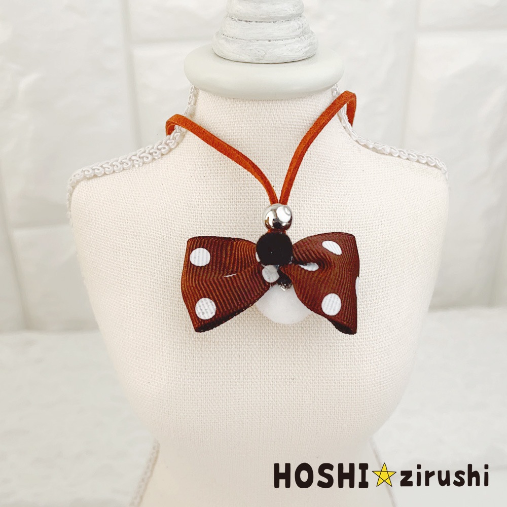 おしゃれなドットリボンペンダント【20個入り】 Pet choker Dog collar Pet ribbon Pet accessories pendant