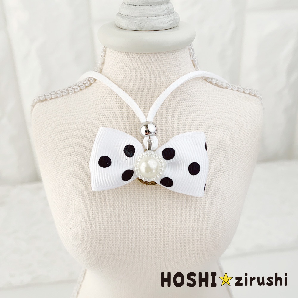 おしゃれなドットリボンペンダント【20個入り】 Pet choker Dog collar Pet ribbon Pet accessories pendant