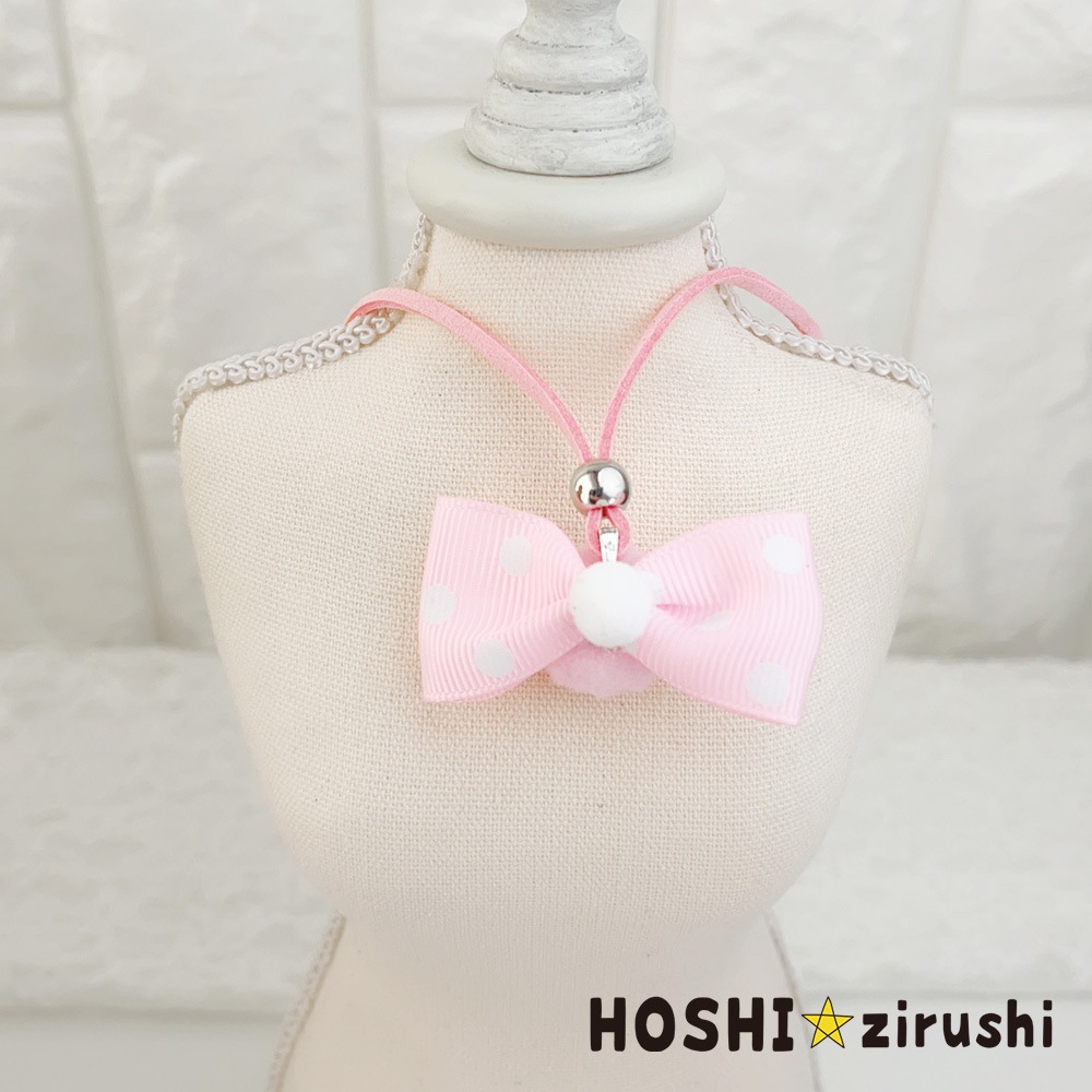 おしゃれなドットリボンペンダント【20個入り】 Pet choker Dog collar Pet ribbon Pet accessories pendant