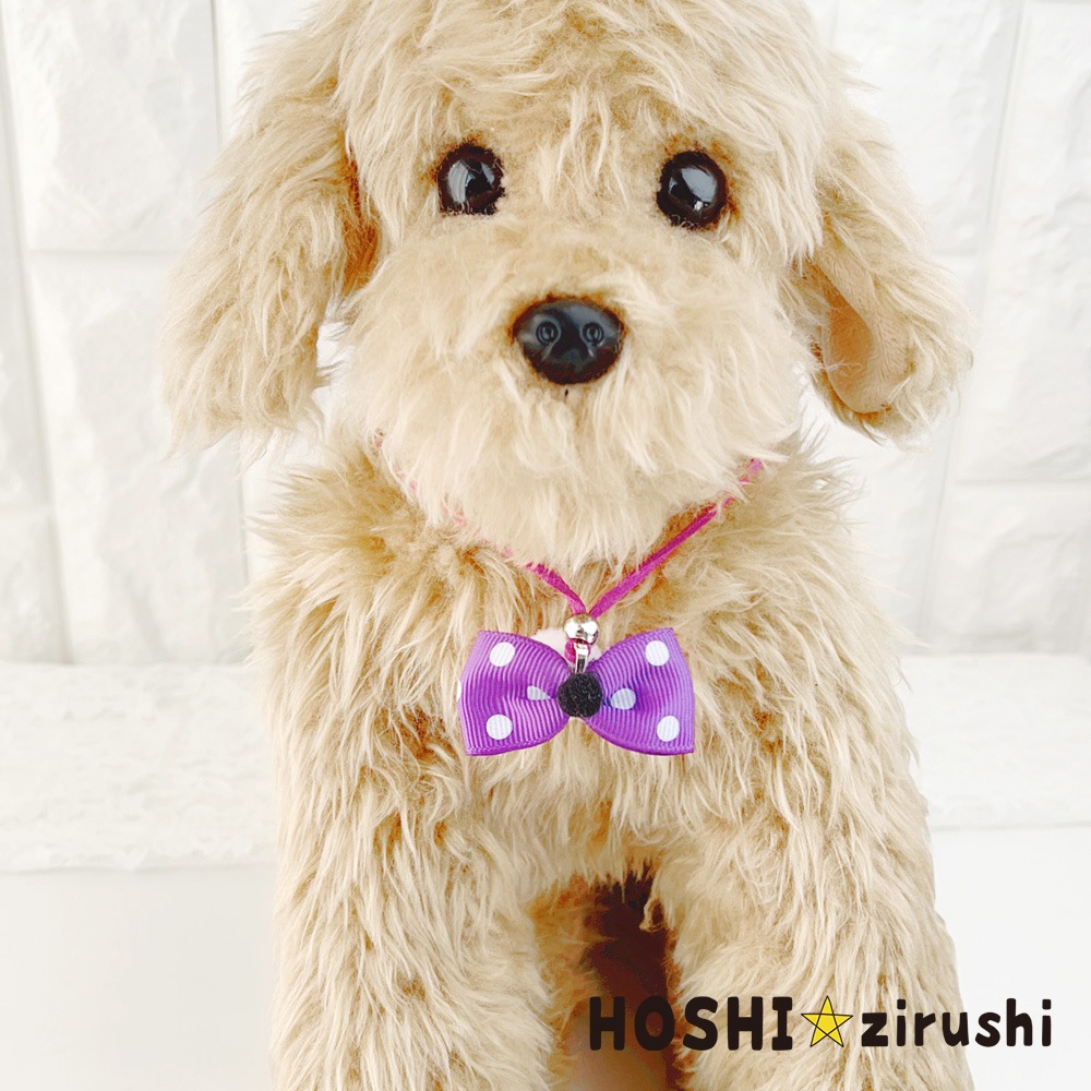 おしゃれなドットリボンペンダント【20個入り】 Pet choker Dog collar Pet ribbon Pet accessories pendant