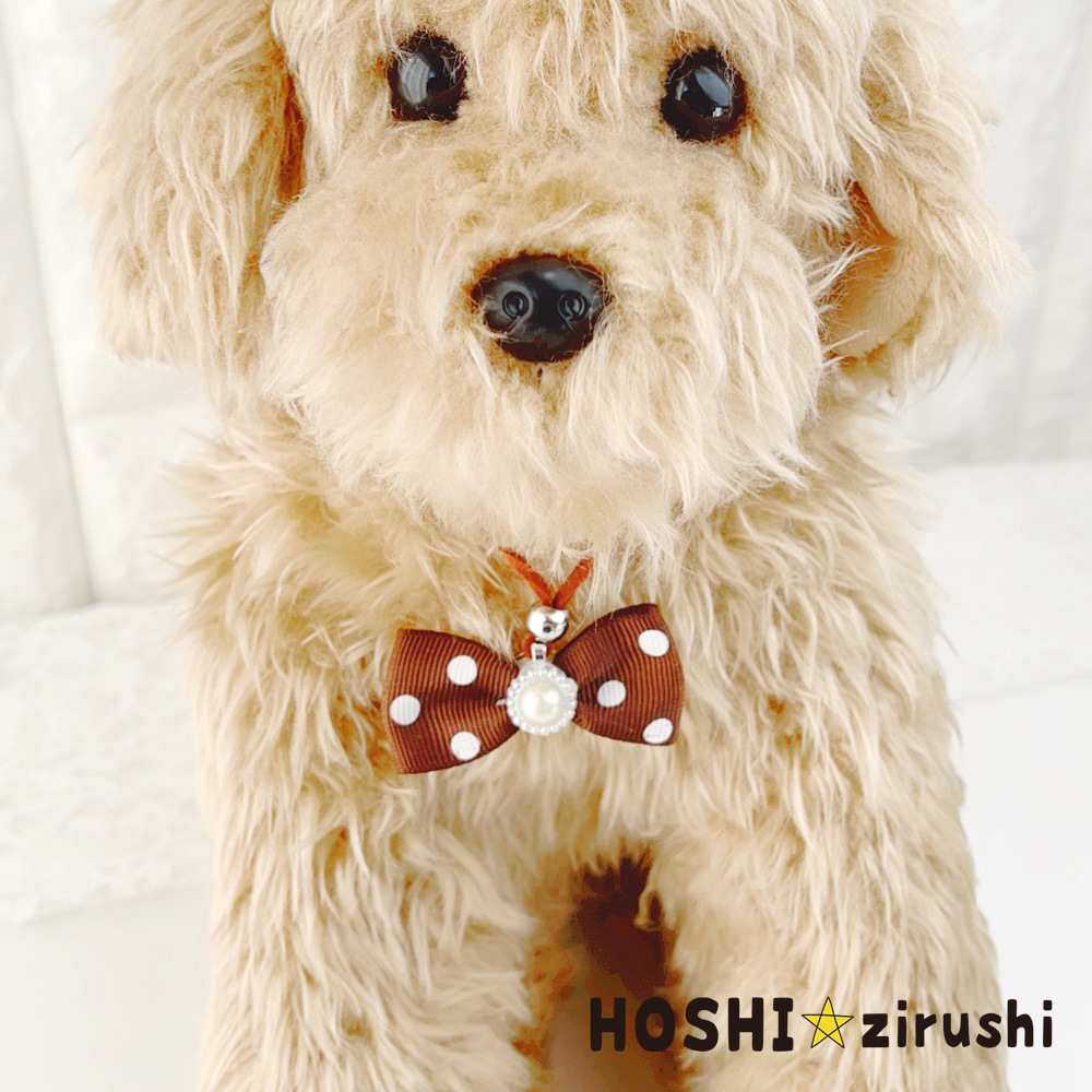 おしゃれなドットリボンペンダント【20個入り】 Pet choker Dog collar Pet ribbon Pet accessories pendant