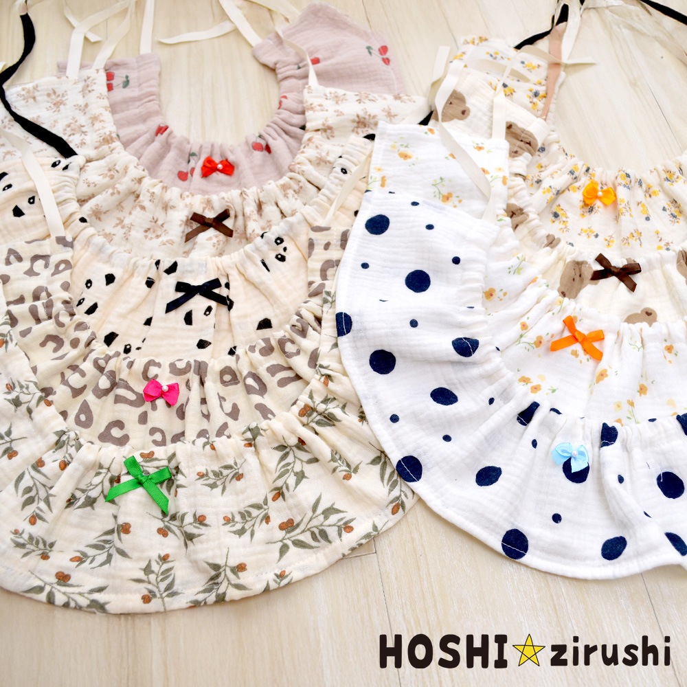 やわらかい生地の可愛いエプロン【10個入り】 Pet choker Dog collar Pet ribbon Pet accessories