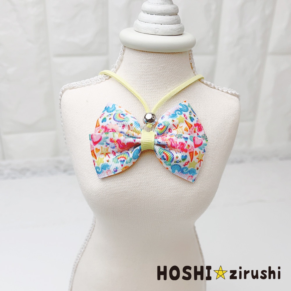 ポップユニコーンリボンペンダント【20個入り】 Pet choker Dog collar Pet ribbon Pet accessories pendant