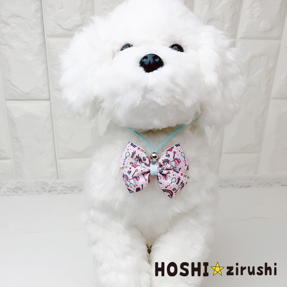 ポップユニコーンリボンペンダント【20個入り】 Pet choker Dog collar Pet ribbon Pet accessories pendant