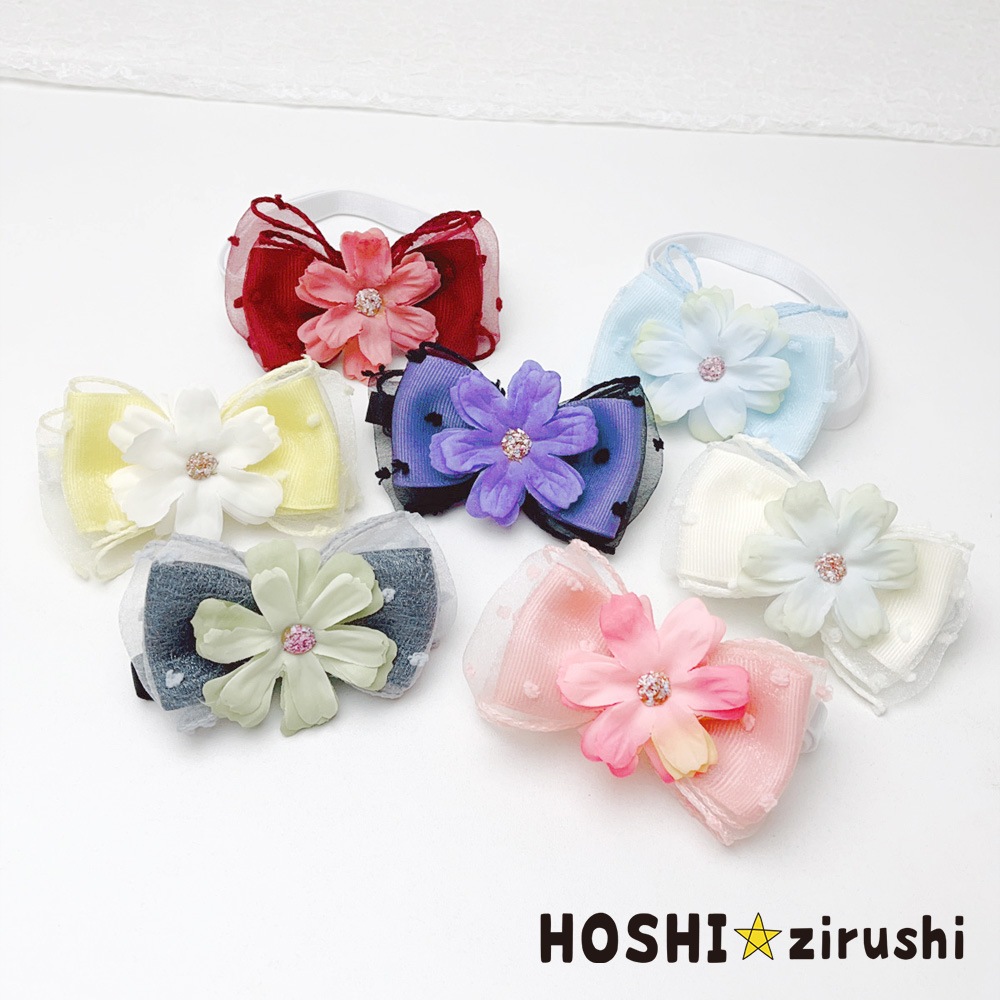 華やかフラワーチョーカー【20個入り】 Pet choker Dog collar Pet ribbon Pet accessories