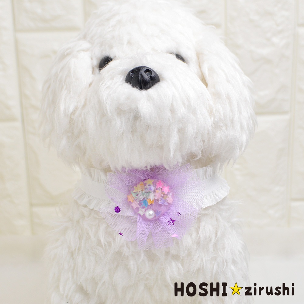 シースルーリボン付シェルチョーカー【20個入り】 Pet choker Dog collar Pet ribbon Pet accessories