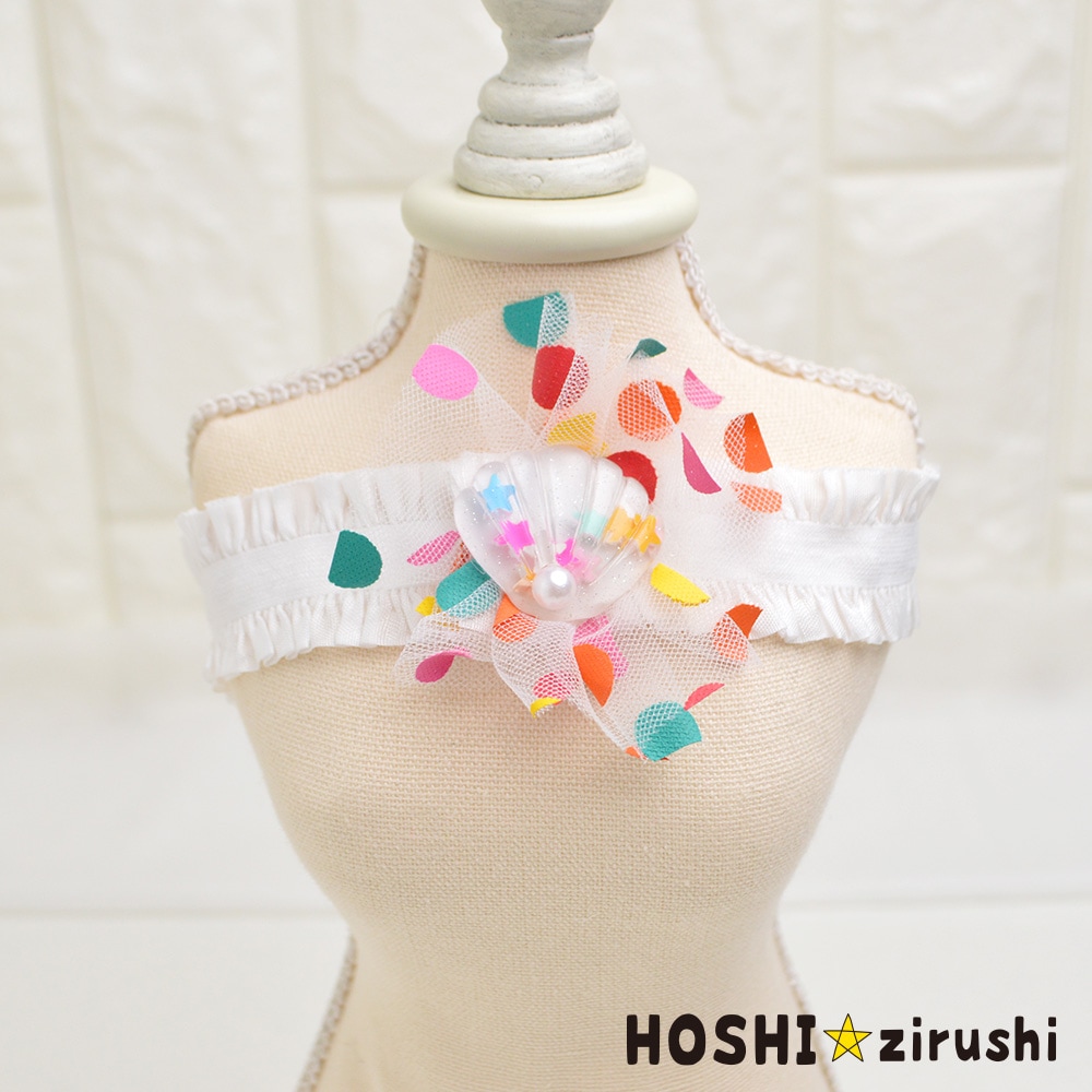 シースルーリボン付シェルチョーカー【20個入り】 Pet choker