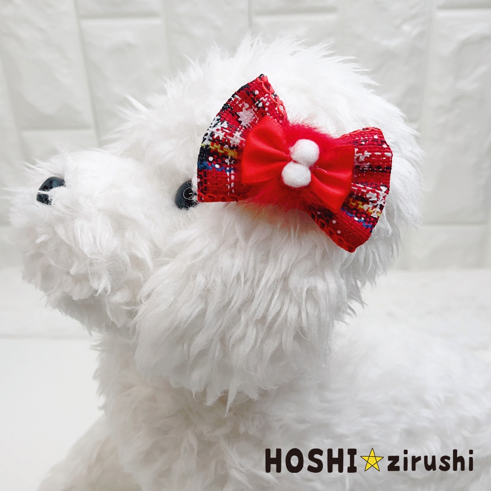 ファー付きクリスマスリボン【20個入り】Pet choker Dog collar Pet