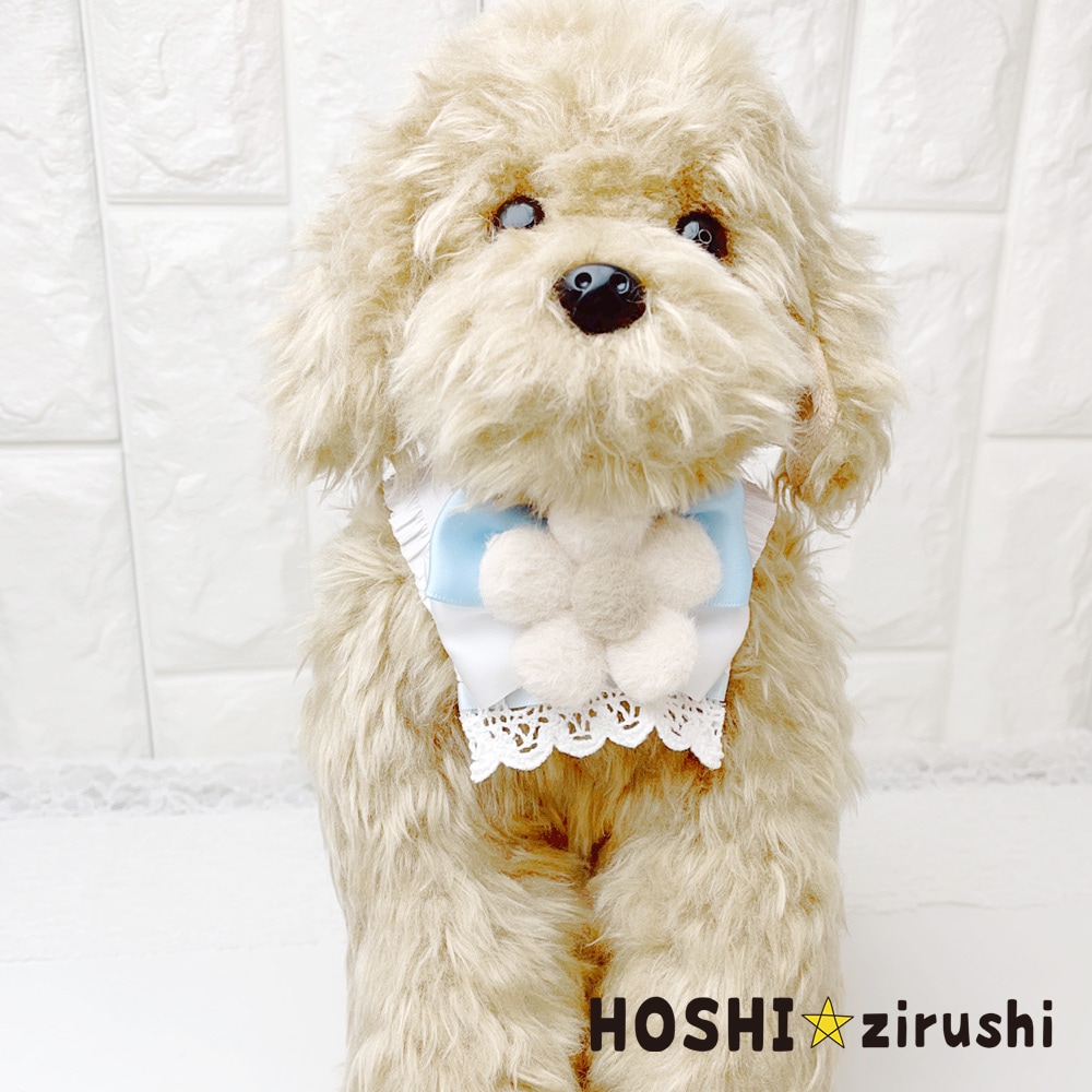 ふわふわブラウンフラワーチョーカー【20個入り】 Pet choker Dog