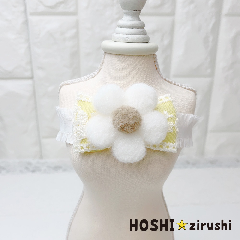 ふわふわブラウンフラワーチョーカー【20個入り】 Pet choker Dog collar Pet ribbon Pet accessories