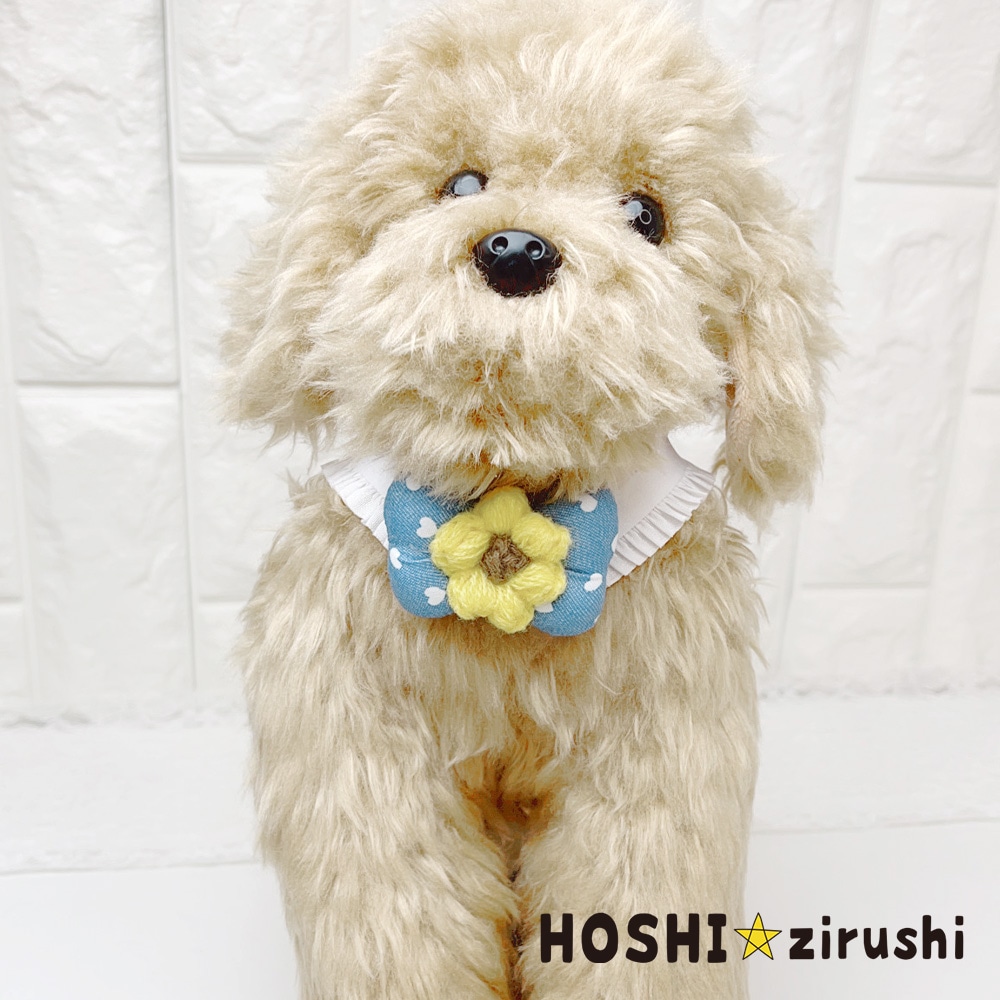 ぷっくりデニムリボンとひまわりチョーカー【20個入り】 Pet choker