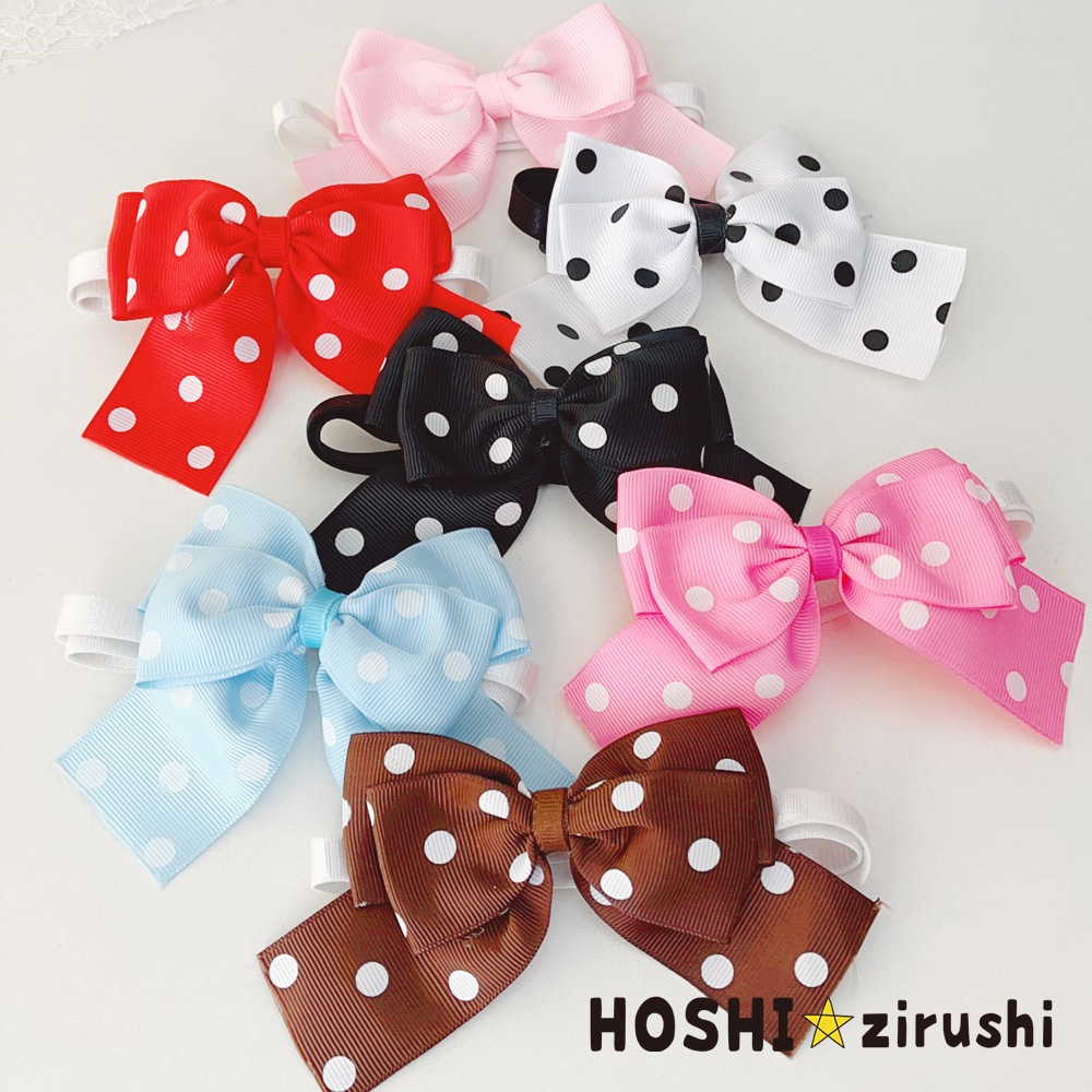 ドット柄大きなリボンのチョーカー【20個入り】 Pet choker Dog collar Pet ribbon Pet accessories