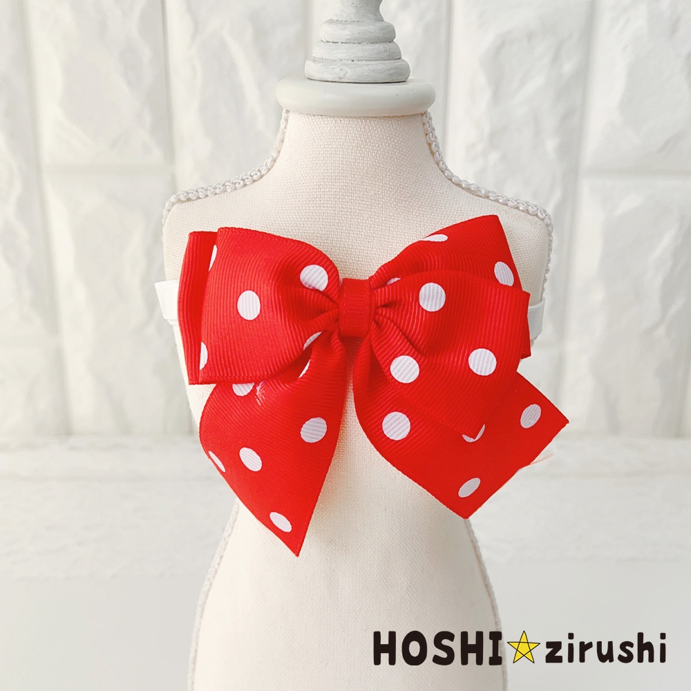 ドット柄大きなリボンのチョーカー【20個入り】 Pet choker Dog collar Pet ribbon Pet accessories