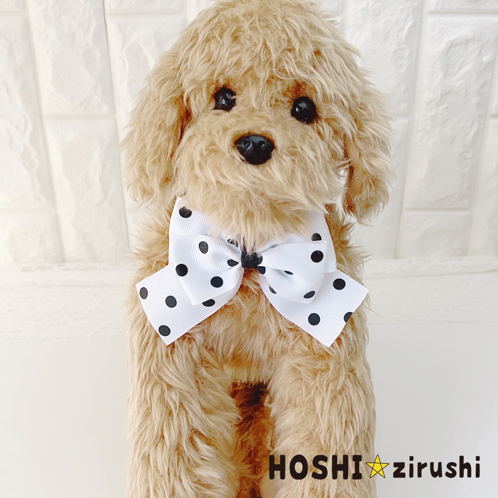 ドット柄大きなリボンのチョーカー【20個入り】 Pet choker Dog collar Pet ribbon Pet accessories