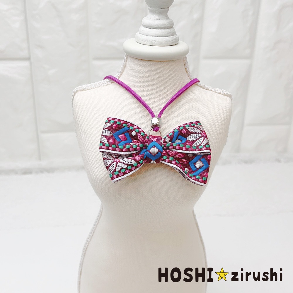 エスニックリボンペンダント【20個入り】 Pet choker Dog collar Pet ribbon Pet accessories pendant