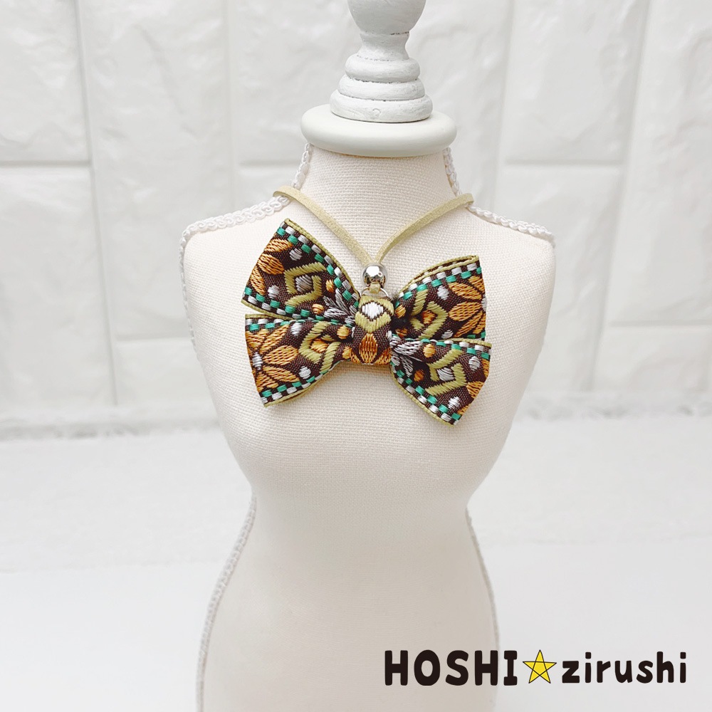 エスニックリボンペンダント【20個入り】 Pet choker Dog collar Pet ribbon Pet accessories pendant