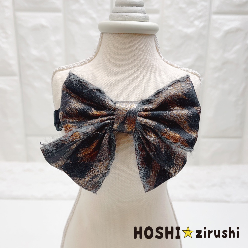レオパード柄の高級ファーチョーカー【20個入り】 Pet choker Dog collar Pet ribbon Pet accessories