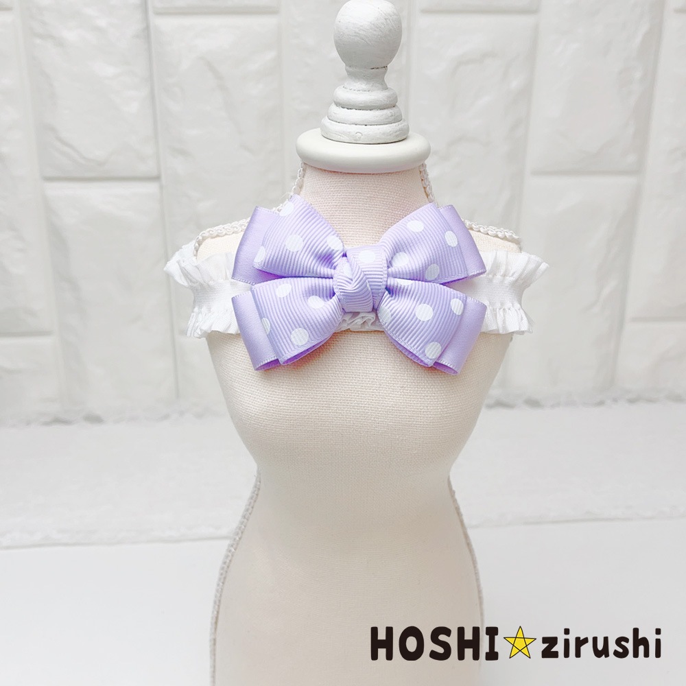 キャンディドットリボンチョーカー【20個入り】 Pet choker Dog collar Pet ribbon Pet accessories
