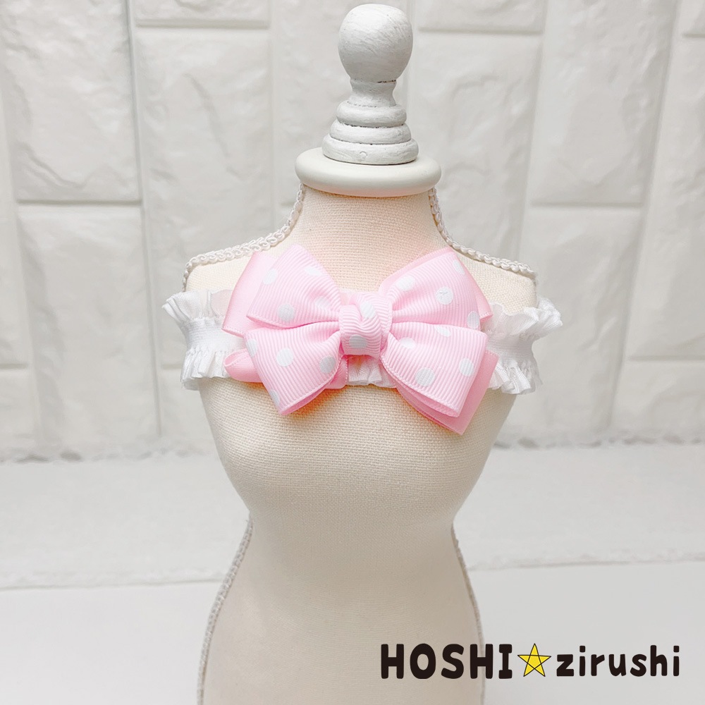キャンディドットリボンチョーカー【20個入り】 Pet choker Dog collar Pet ribbon Pet accessories