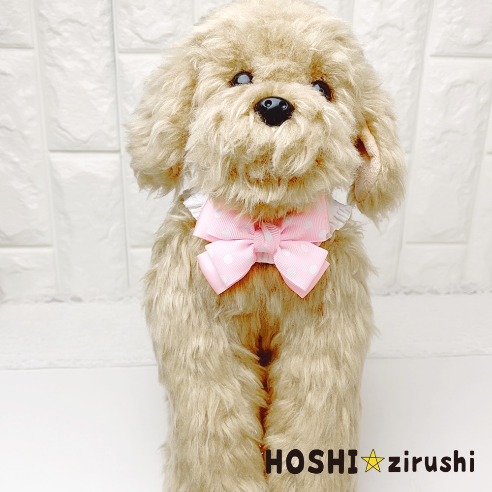 キャンディドットリボンチョーカー【20個入り】 Pet choker Dog collar Pet ribbon Pet accessories