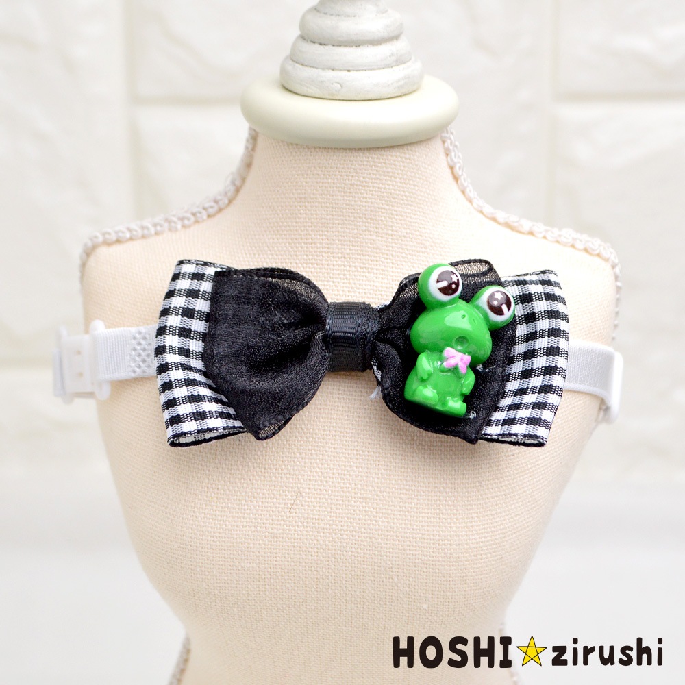 チェックリボンのかえるチョーカー【20個入り】 Pet choker Dog collar Pet ribbon Pet accessories