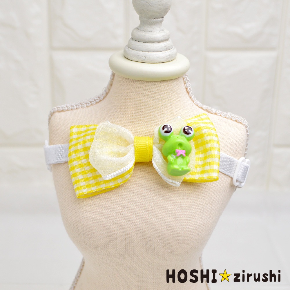 チェックリボンのかえるチョーカー【20個入り】 Pet choker Dog collar Pet ribbon Pet accessories