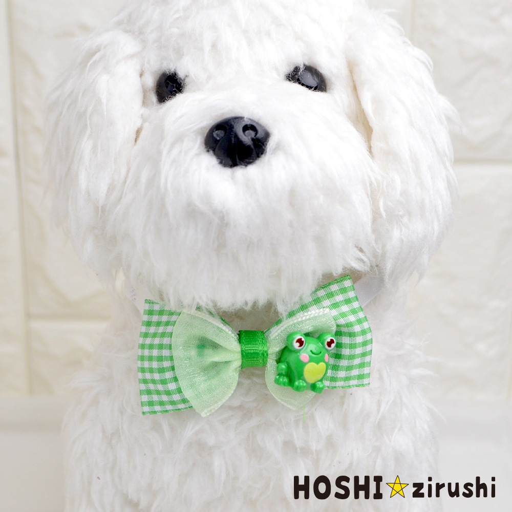 チェックリボンのかえるチョーカー【20個入り】 Pet choker Dog collar Pet ribbon Pet accessories