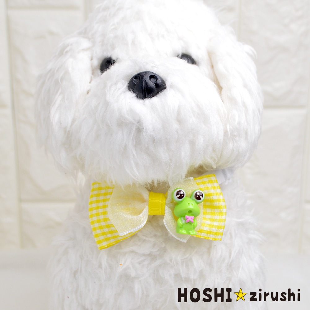 チェックリボンのかえるチョーカー【20個入り】 Pet choker Dog collar Pet ribbon Pet accessories