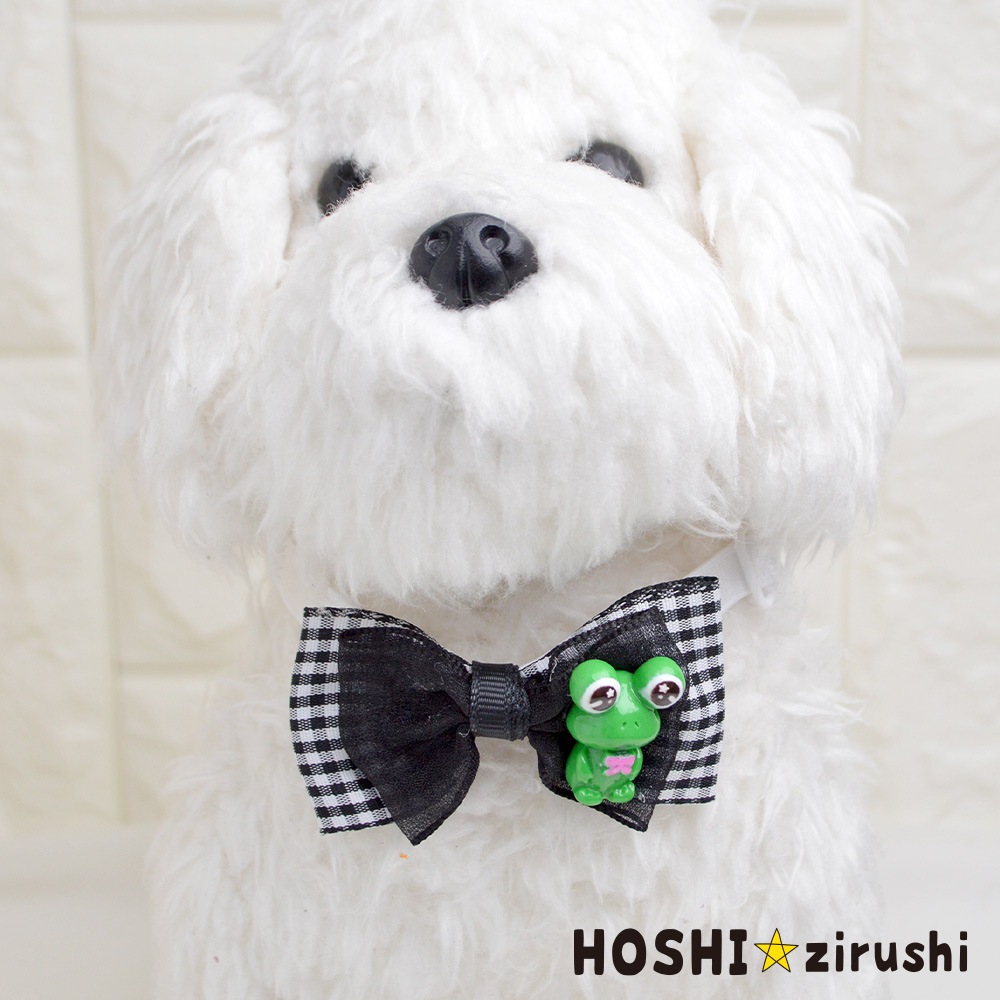チェックリボンのかえるチョーカー【20個入り】 Pet choker Dog collar Pet ribbon Pet accessories